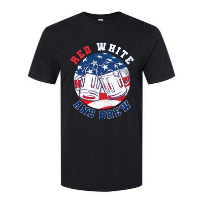 Red White & Brew! for a 4th of July Beer Merica USA Softstyle CVC T-Shirt