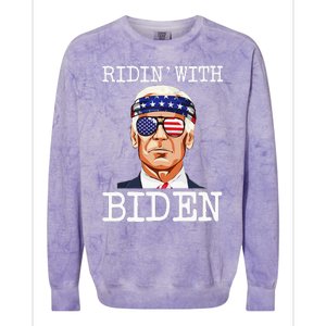 Ridin With Biden Vote Pro Joe Biden For President Colorblast Crewneck Sweatshirt