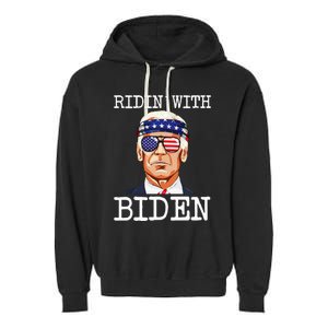 Ridin With Biden Vote Pro Joe Biden For President Garment-Dyed Fleece Hoodie