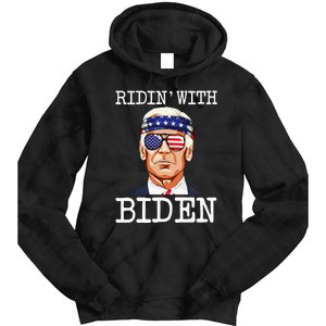 Ridin With Biden Vote Pro Joe Biden For President Tie Dye Hoodie