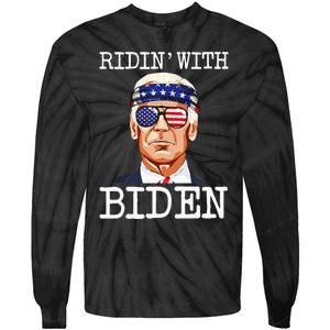 Ridin With Biden Vote Pro Joe Biden For President Tie-Dye Long Sleeve Shirt