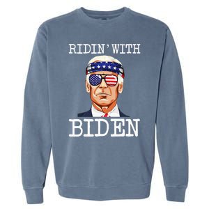 Ridin With Biden Vote Pro Joe Biden For President Garment-Dyed Sweatshirt