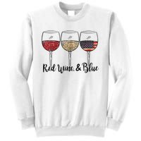 Red Wine Blue Wine 4th Of July Wine Red Wine Blue Wine Lover Sweatshirt