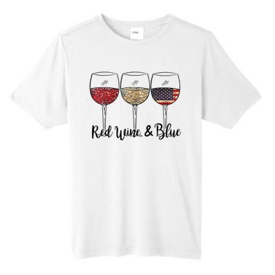 Red Wine Blue Wine 4th Of July Wine Red Wine Blue Wine Lover Tall Fusion ChromaSoft Performance T-Shirt