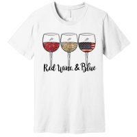 Red Wine Blue Wine 4th Of July Wine Red Wine Blue Wine Lover Premium T-Shirt