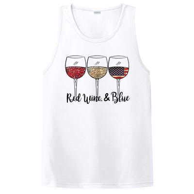 Red Wine Blue Wine 4th Of July Wine Red Wine Blue Wine Lover PosiCharge Competitor Tank