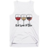 Red Wine Blue Wine 4th Of July Wine Red Wine Blue Wine Lover Tank Top