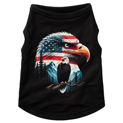 Red White Blue Bald Eagle American Flag For 4th Of July Gift Doggie Tank