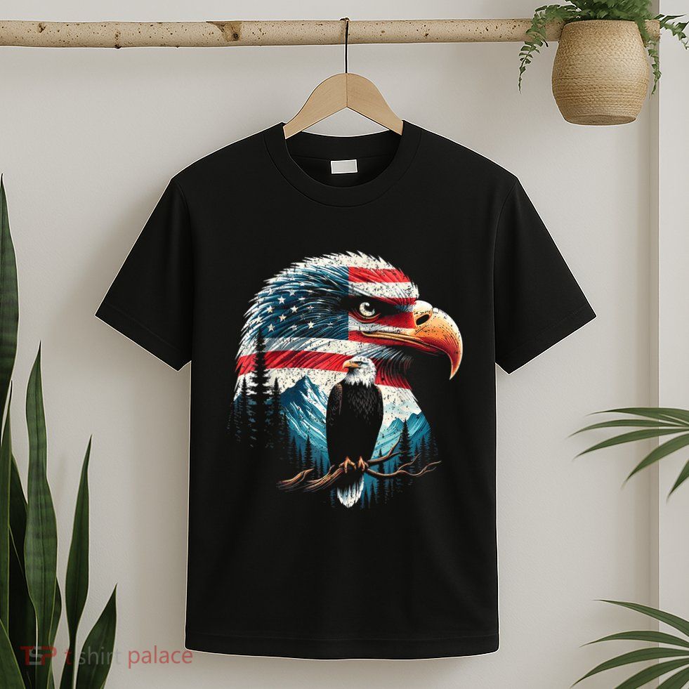 Red White Blue Bald Eagle American Flag For 4th Of July Gift T-Shirt