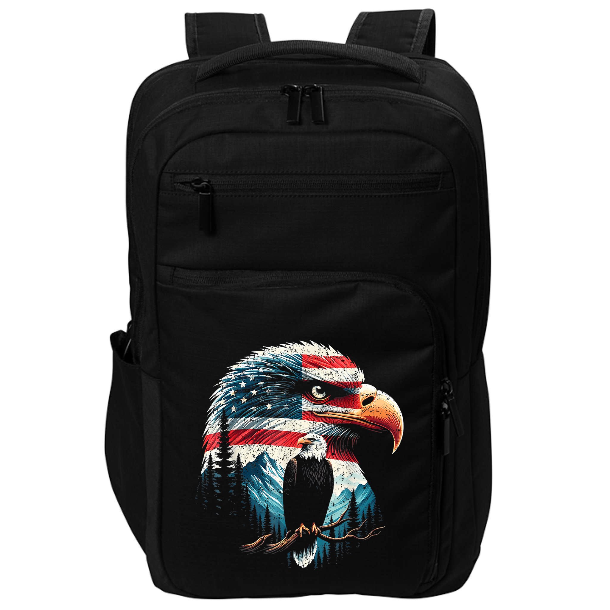 Red White Blue Bald Eagle American Flag For 4th Of July Gift Impact Tech Backpack