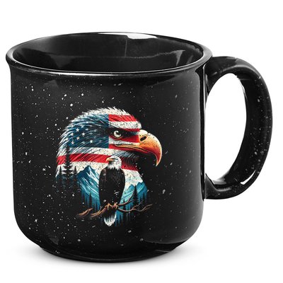 Red White Blue Bald Eagle American Flag For 4th Of July Gift 15oz Campfire Ceramic Mug