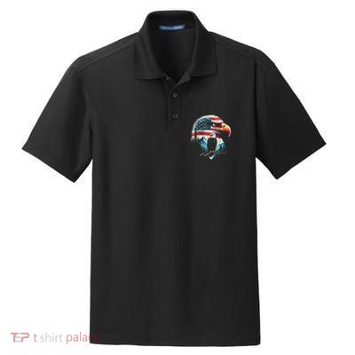 Red White Blue Bald Eagle American Flag For 4th Of July Gift Dry Zone Grid Polo
