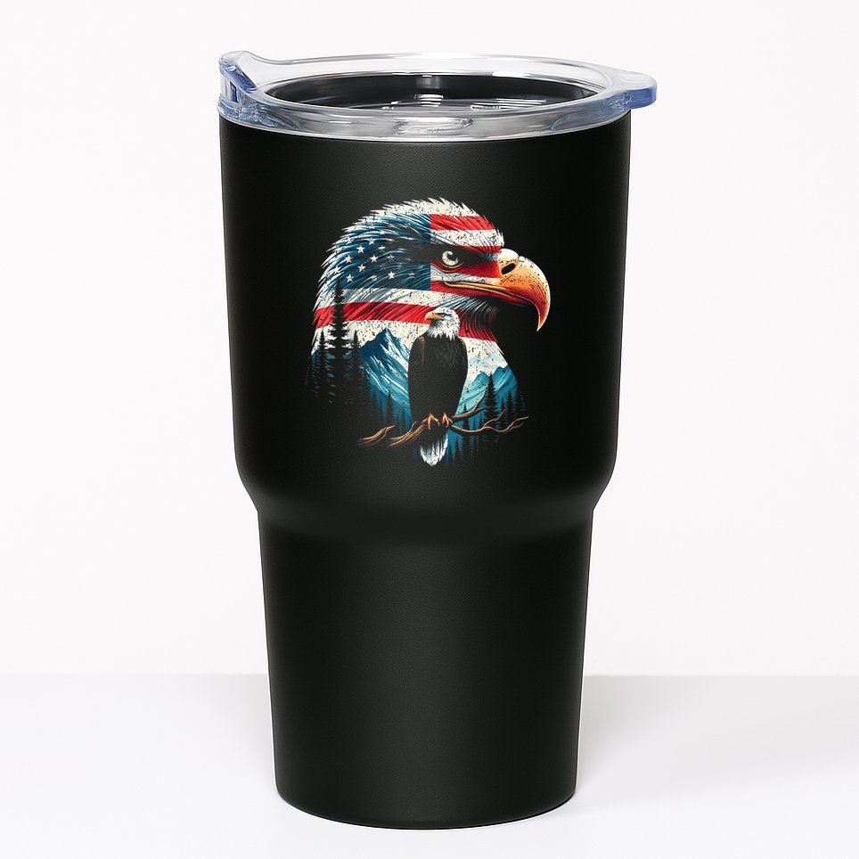Red White Blue Bald Eagle American Flag For 4th Of July Gift Tumbler