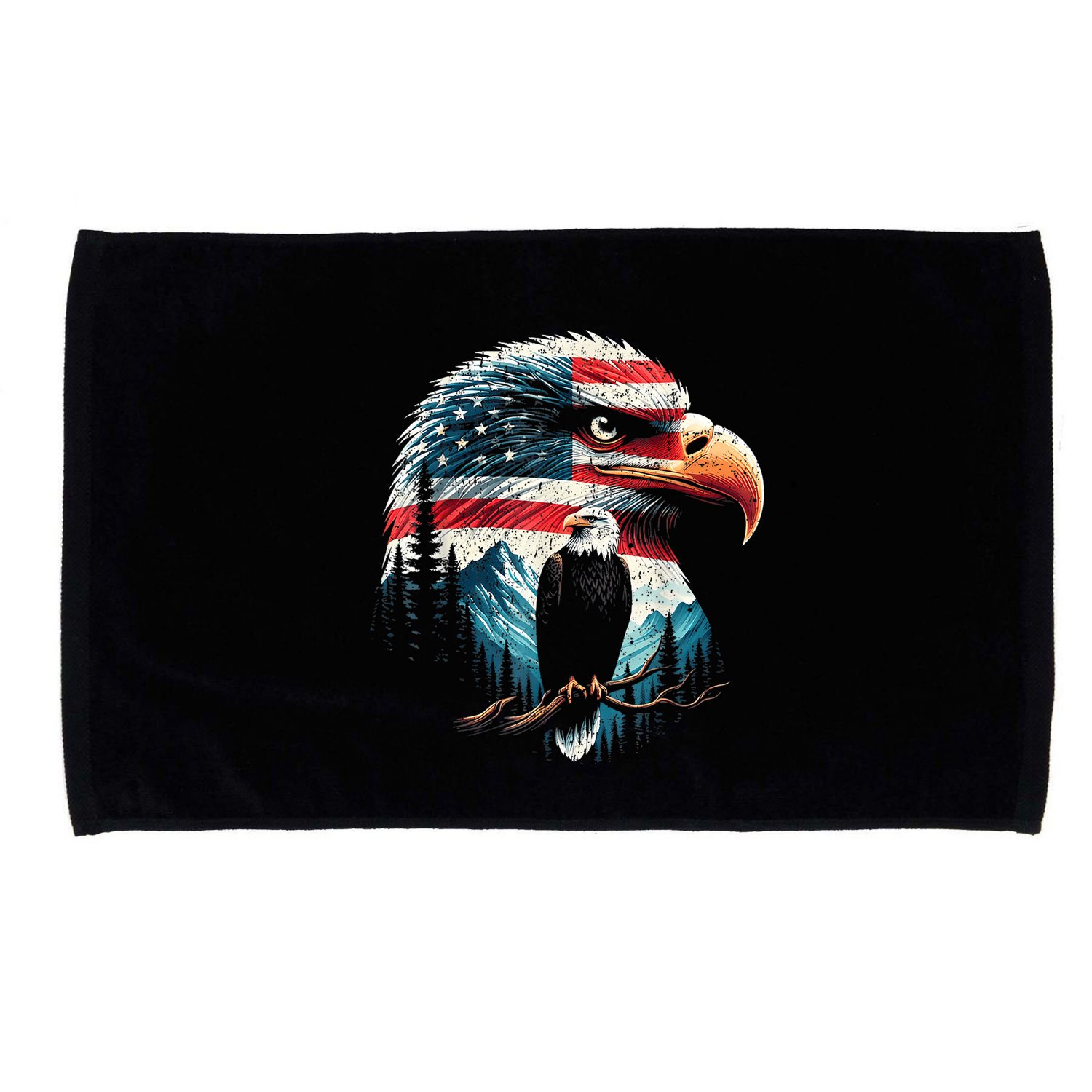 Red White Blue Bald Eagle American Flag For 4th Of July Gift Microfiber Hand Towel
