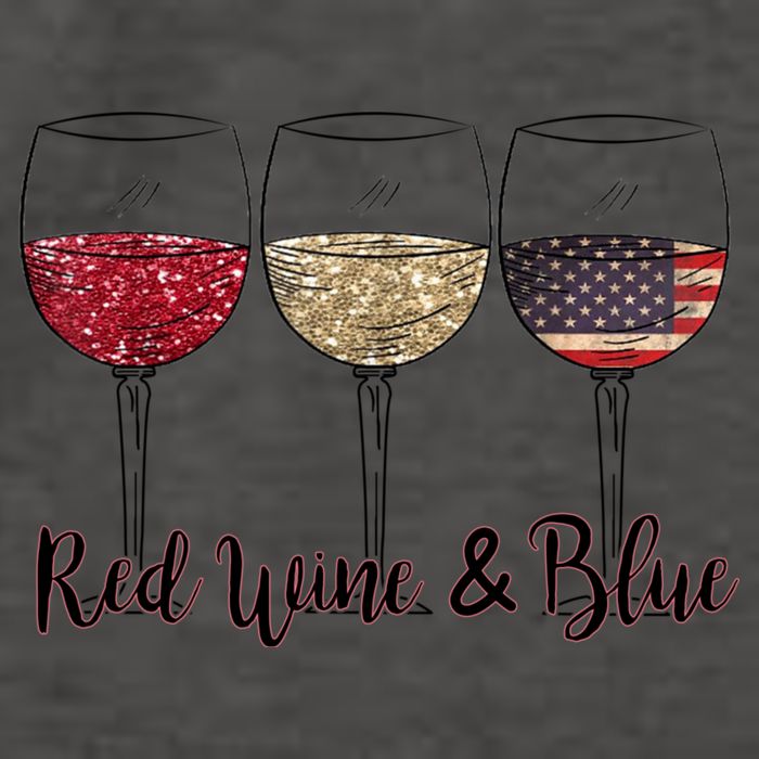 Red Wine & Blue 4th Of July Wine Red White Blue Wine Glasses Vector Backpack