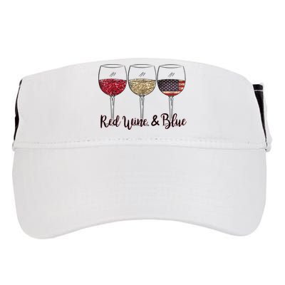 Red Wine & Blue 4th Of July Wine Red White Blue Wine Glasses Adult Drive Performance Visor