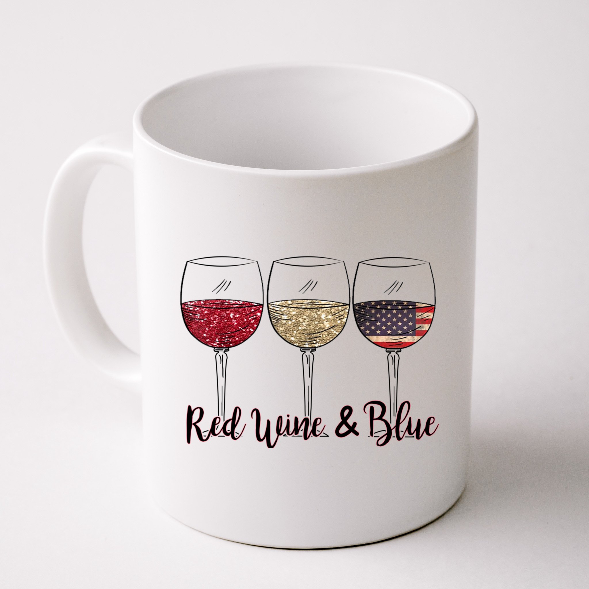 Red Wine & Blue 4th Of July Wine Red White Blue Wine Glasses Mug