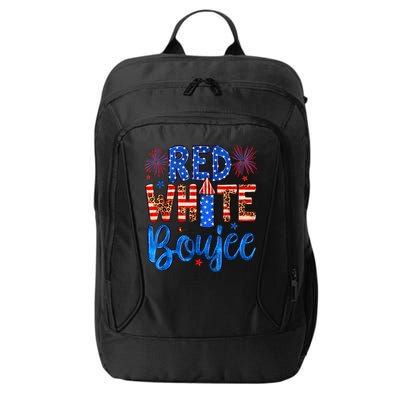 Red White & Boujee Summer Funny Drinking 4th Of July US Flag City Backpack