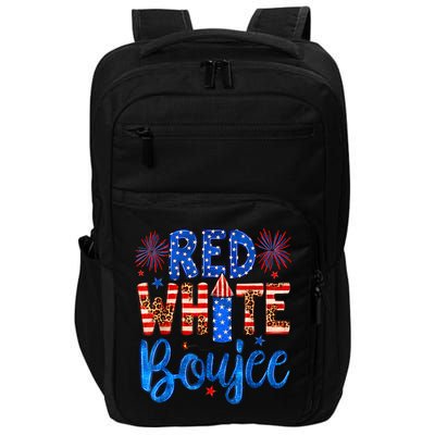 Red White & Boujee Summer Funny Drinking 4th Of July US Flag Impact Tech Backpack
