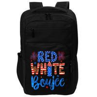 Red White & Boujee Summer Funny Drinking 4th Of July US Flag Impact Tech Backpack