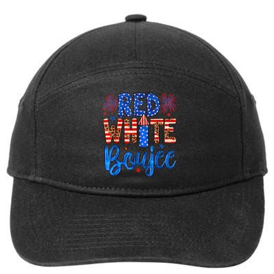 Red White & Boujee Summer Funny Drinking 4th Of July US Flag 7-Panel Snapback Hat