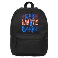 Red White & Boujee Summer Funny Drinking 4th Of July US Flag 16 in Basic Backpack