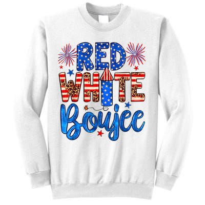 Red White & Boujee Summer Funny Drinking 4th Of July US Flag Sweatshirt