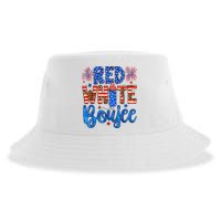 Red White & Boujee Summer Funny Drinking 4th Of July US Flag Sustainable Bucket Hat
