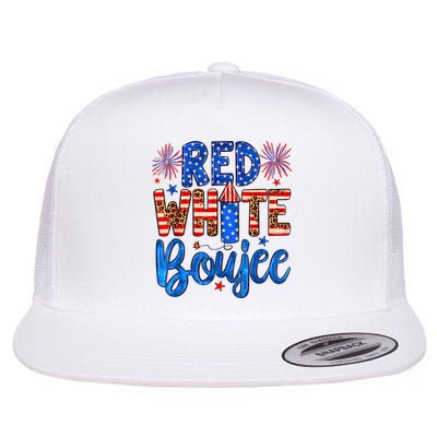 Red White & Boujee Summer Funny Drinking 4th Of July US Flag Flatbill Hat
