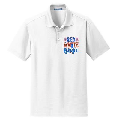 Red White & Boujee Summer Funny Drinking 4th Of July US Flag Dry Zone Grid Polo