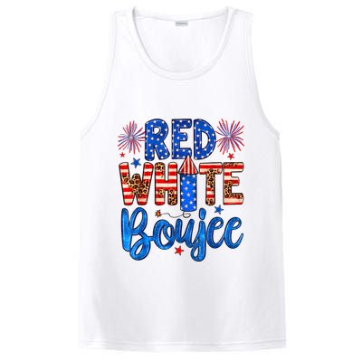 Red White & Boujee Summer Funny Drinking 4th Of July US Flag PosiCharge Competitor Tank