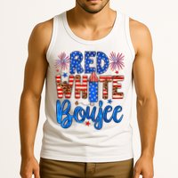 Red White & Boujee Summer Funny Drinking 4th Of July US Flag Tank Top