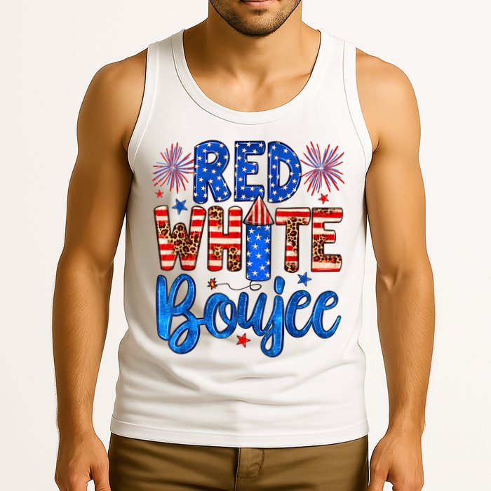Red White & Boujee Summer Funny Drinking 4th Of July US Flag Tank Top