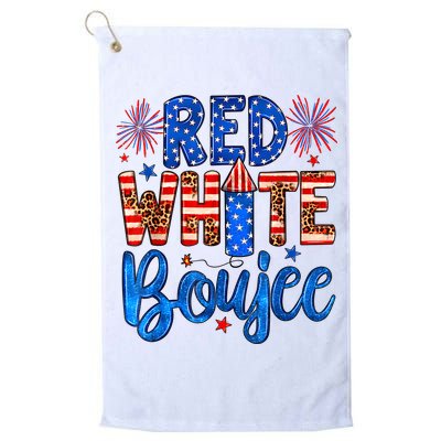 Red White & Boujee Summer Funny Drinking 4th Of July US Flag Golf Towel