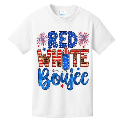 Red White & Boujee Summer Funny Drinking 4th Of July US Flag Kids T-Shirt