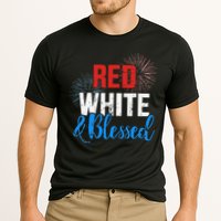 Red white blessed for Independence day on 4th of July Performance Shirt
