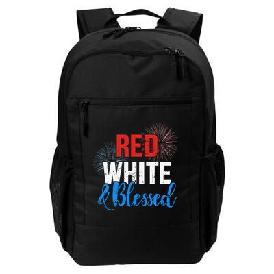 Red white blessed for Independence day on 4th of July Backpack