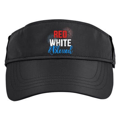 Red white blessed for Independence day on 4th of July Adult Drive Performance Visor