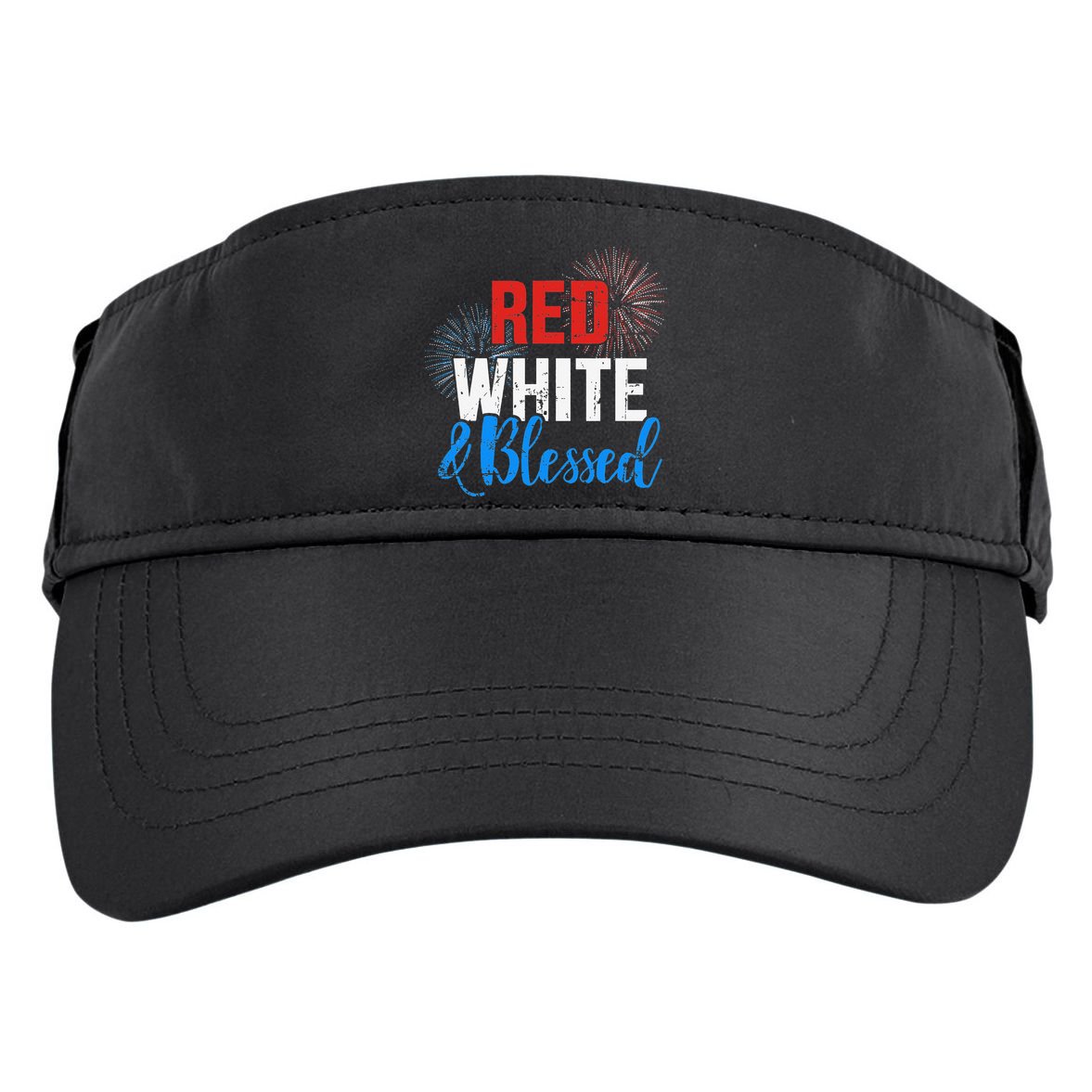 Red white blessed for Independence day on 4th of July Adult Drive Performance Visor