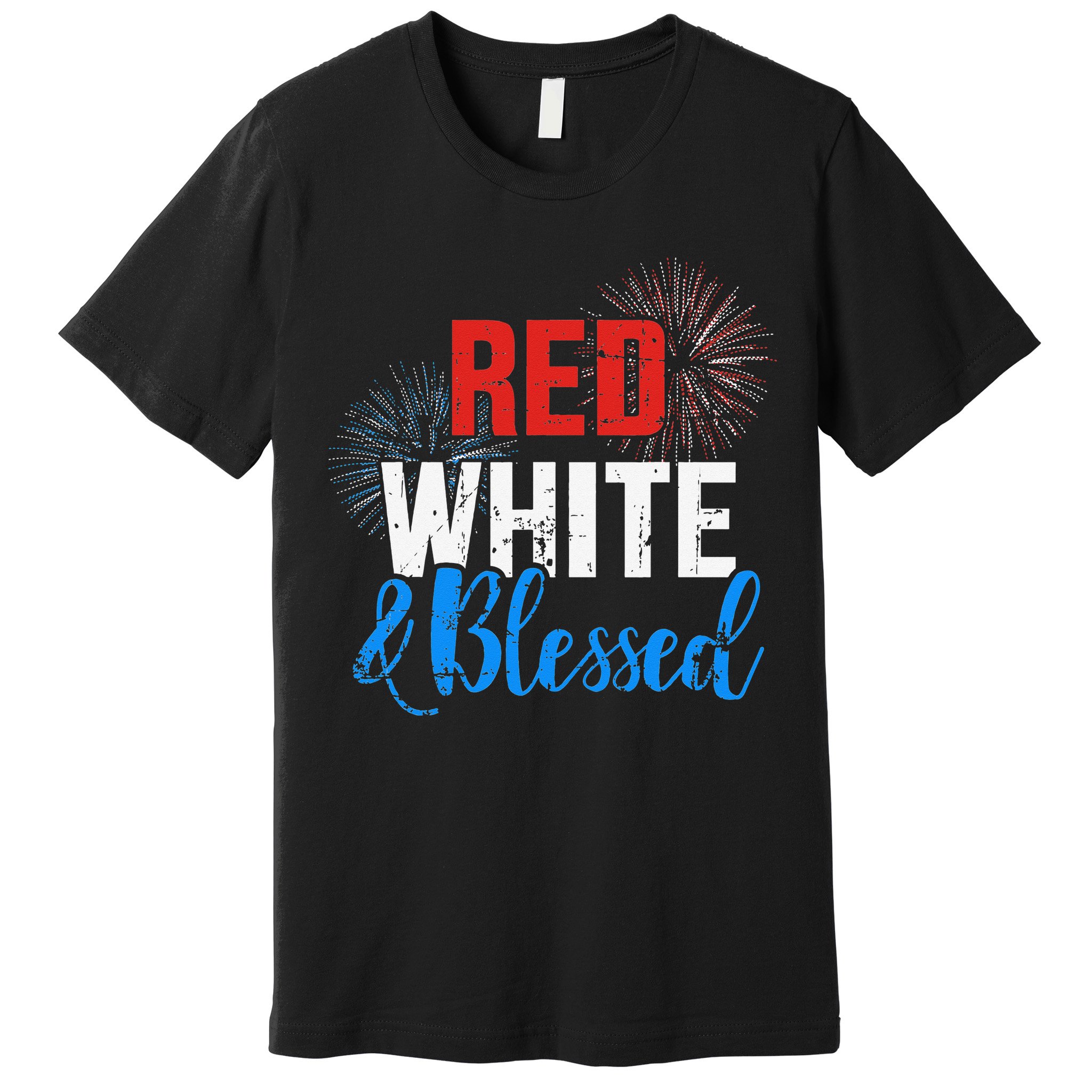 Red white blessed for Independence day on 4th of July Premium T-Shirt