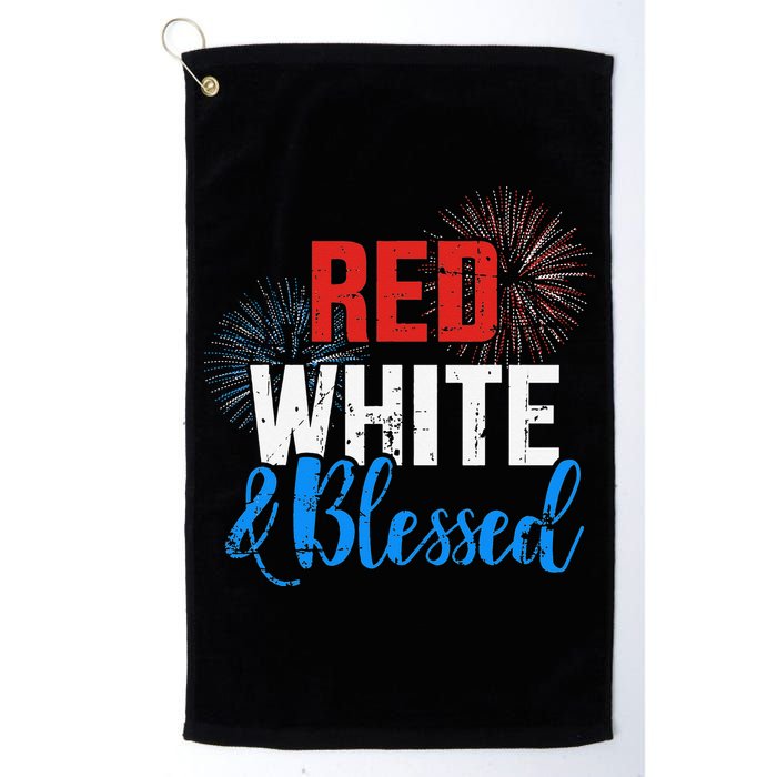 Red white blessed for Independence day on 4th of July Golf Towel
