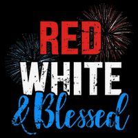 Red white blessed for Independence day on 4th of July Visor