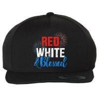 Red white blessed for Independence day on 4th of July Wool Snapback Cap
