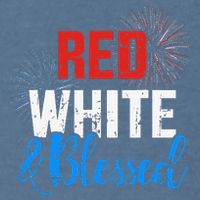 Red white blessed for Independence day on 4th of July Garment-Dyed Sweatshirt