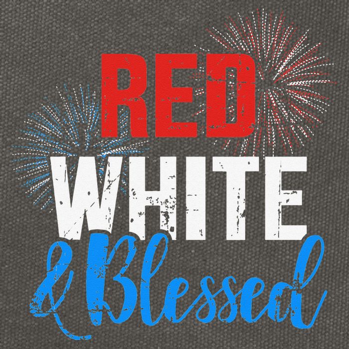 Red white blessed for Independence day on 4th of July Cotton Canvas Backpack