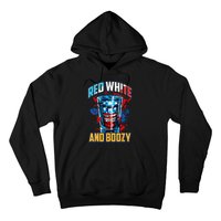 Red White & Boozy Patriotic American Whiskey Drinker Alcohol Hoodie