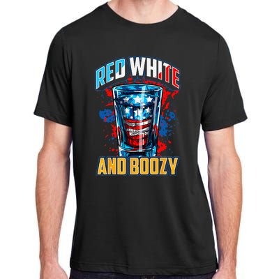 Red White & Boozy Patriotic American Whiskey Drinker Alcohol Adult ChromaSoft Performance T-Shirt