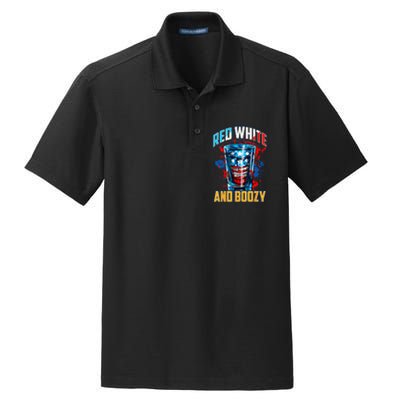 Red White & Boozy Patriotic American Whiskey Drinker Alcohol Dry Zone Grid Polo