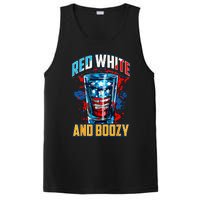 Red White & Boozy Patriotic American Whiskey Drinker Alcohol PosiCharge Competitor Tank