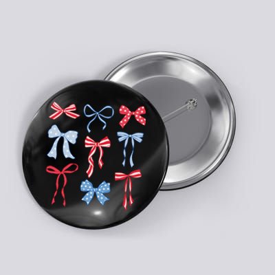 Red White Blue Coquette Bows 4th Of July Button